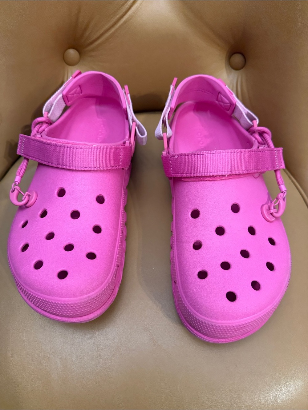 CROCS Kids' Hot Pink Classic Clog with Adjustable Strap